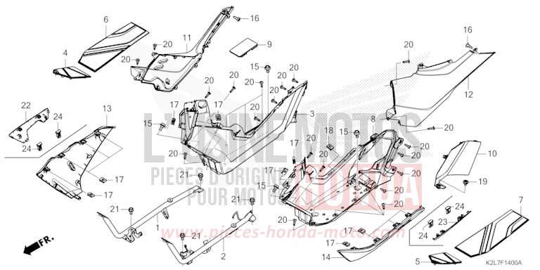 UNTERSTE STUFE/SEITENABDECKUNG von ADV 350 MAT RUTHENIUM SILVER METALLIC (NHB88) von 2025